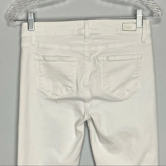 Paige Skyline Crop Skinny Jeans Optic White 26 - Picture 8 of 13